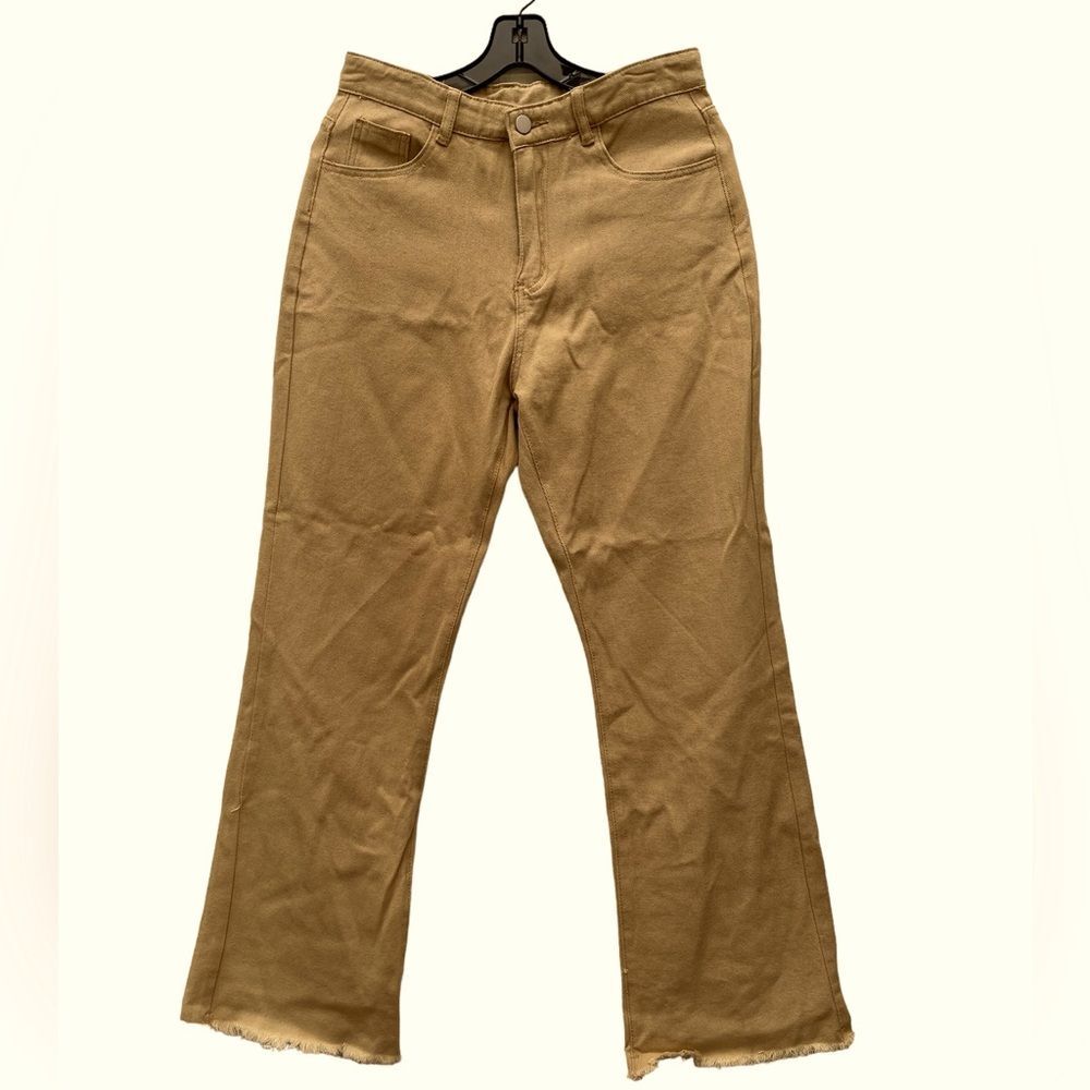 Unisex new khaki cotton jeans size M